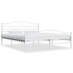 Bed Frame White Metal 180x200 cm
