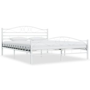 Bed Frame White Metal 180x200 cm
