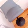 Grey velvet hight adjustment stool Image 3