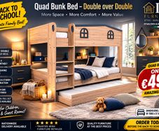 Quad Bunk Bed | 2 x 4ft Double Beds ONLY 499
