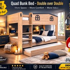 Quad Bunk Bed | 2 x 4ft Double Beds ONLY 499