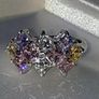Vintage Sterling Silver Multi-Coloured Sapphire Cluster Image 4