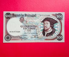 Portugal.  500   Escudos  1966  Pick 170a  (  uncirculated )