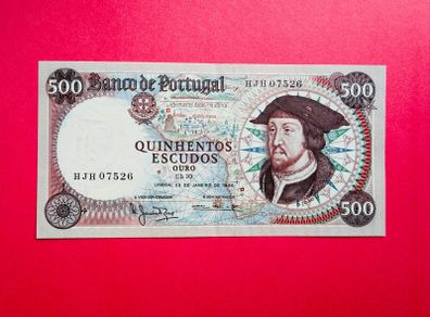Portugal.  500   Escudos  1966  Pick 170a  (  uncirculated )