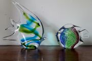 Vintage pair of murano style angel fish