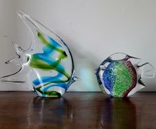 Vintage pair of murano style angel fish