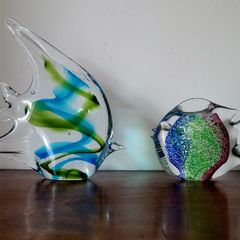 Vintage pair of murano style angel fish