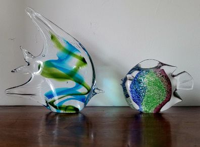 Vintage pair of murano style angel fish