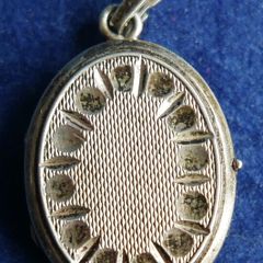 Antique Solid Silver 925 Locket Oval Stepped Pendant Necklace Picture Photo Vintage Jewelry 7,6g
