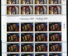 2007 Ireland Christmas Commemorative Stamp Sheetlets Plate 1B1B1B1B Mint Never Hinged (MNH)
