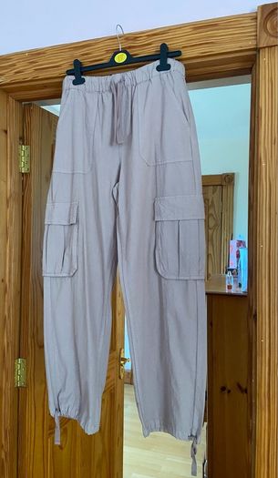 Fab Pull & Bear Dusky Pink Cargo Trousers  Size Large UK 14