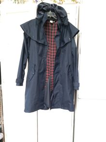 Cotton Traders M/F Navy Raincoat With Hood