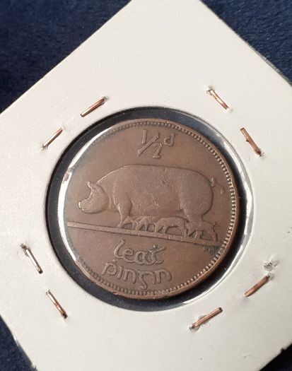 1943 Ireland Half Penny "1/2d Leat Pingin"