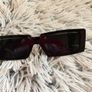 Rectangle Sunglasses Black Narrow Frame Image 4