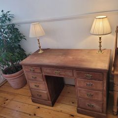 Solid wood antique desk, dresser, table with drawers