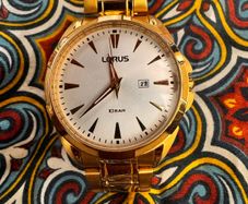 Lorus Mens Gold Case And Bracelet Watch RJ262BX9
