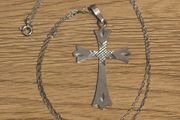 Vintage Sterling Silver Cross Necklace