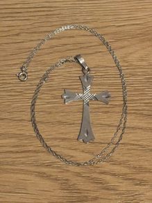 Vintage Sterling Silver Cross Necklace