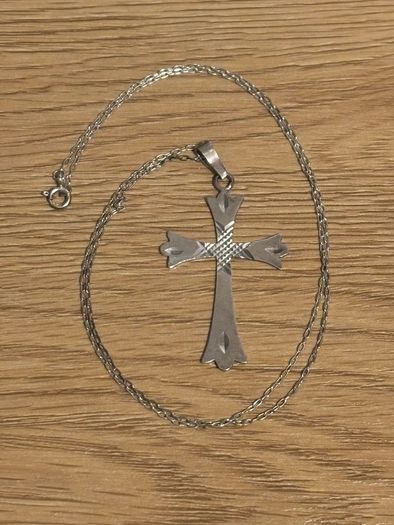 Vintage Sterling Silver Cross Necklace