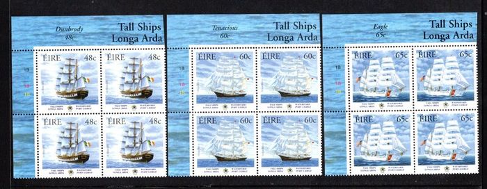 2005 Ireland Cutty Sark: Tall Ships Race Commemorative Stamps Plate Blocks 1B1B1B1B Mint Never Hinged (MNH)