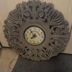 Wooden craved clock free postage