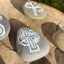 Decorative 12 Collectible Rock Art Set. Engraved and Hand Painted Irish Symbols Image 4