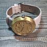 vintage 1970s Cronel "Disco Volante" mechanical watch UFO sunburst gold dial Image 4