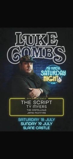 1 x Luke combs ticket Saturday 18th July