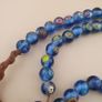 Vintage African Style Eyes Glass bead Necklace 22 inches Image 8
