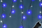 Icicle Lights 2000 LED Outdoor Christmas Lights 60M Lit Length, with Timer and 8 Modes - Blue/Cool White