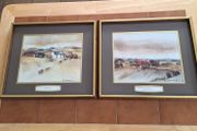 A pair of vintage signed prints by Hugh Brandon Cox