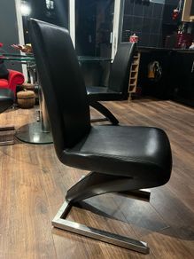 Real leather black chairs