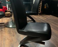Real leather black chairs