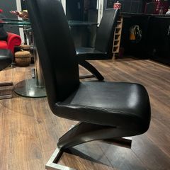 Real leather black chairs
