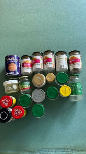 Empty jars for kitchen