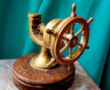 Mid-century nautical brass & teak nutcracker