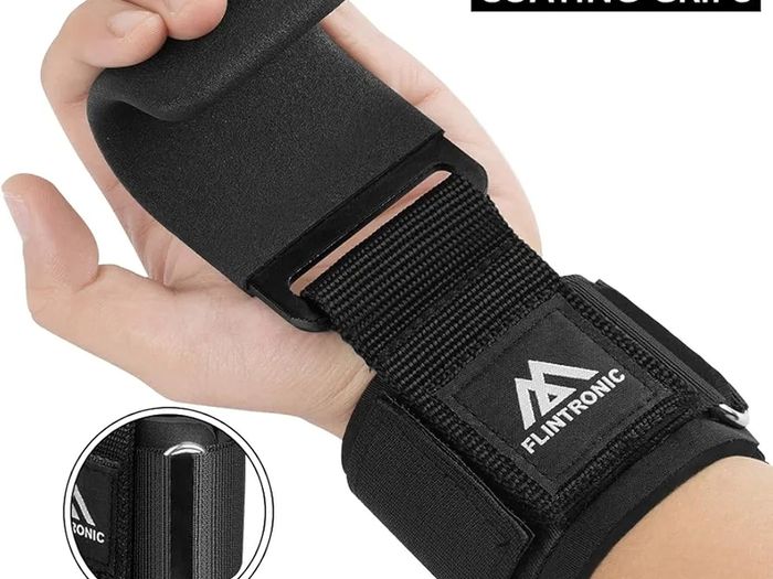 Weight Lifting Hooks, Non-Slip Wrist Support Straps, Weight Lifting Grips, 8 mm Thick Neoprene Wrist Padding, for Pull Up, Fitness, Strength Training, Bodybuilding Workout