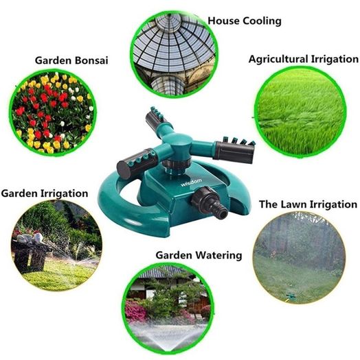 Garden Sprinkler Automatic Lawn Water Sprinkler 360 Degree 3 Arm Rotating Sprinkler System for Watering Your Lawn Plants Flowers Veggies and More (FREE POSTAGE)