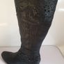 Fugitive By Francesco Rossi Black Cowgirl Leather Boots UK5 EU38 Mid Calf CAN POST Image 7