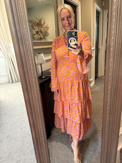 Never fully dressed tiered midi dress