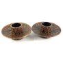 Mid Century Brutalist Bronze Candlesticks Image 2