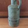Stunning and Rare Vintage Mid Century West Germany Pottery Lidded and Single-Handled Decanter Bottle in Olive Green with Fish and Cross Symbols by Streuler, Pre 1960's Image 3