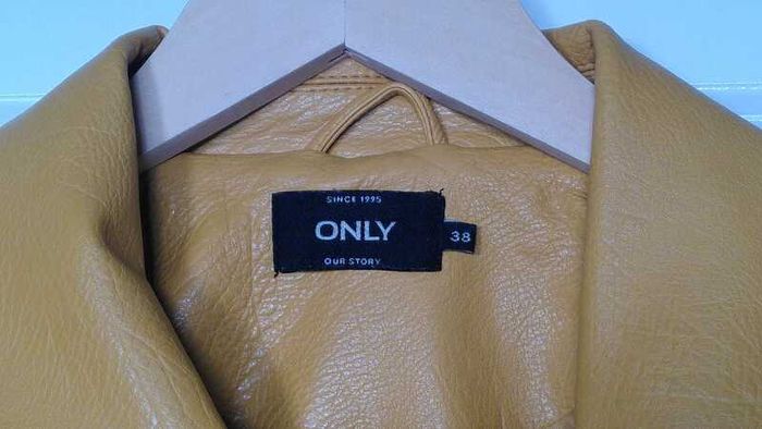 leather look biker jacket, yellow, size UK10 / EU38