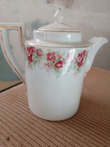 Vintage Art Deco Style Floral Porcelain Coffee Pot