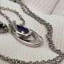 Blue Sapphire Pendant with Chain (Size 20) in Rhodium Overlay Sterling Silver 1.000 Ct. Image 5