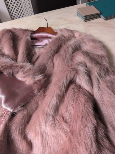 Dunnes Stores   Faux  Fur Blush  Box Jacket .  S.16. New - No Tag.