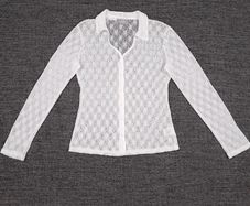 Wallis Cream White Sheer Floral Openwork Lace Button-Up Shirt Blouse 14UK/42EU