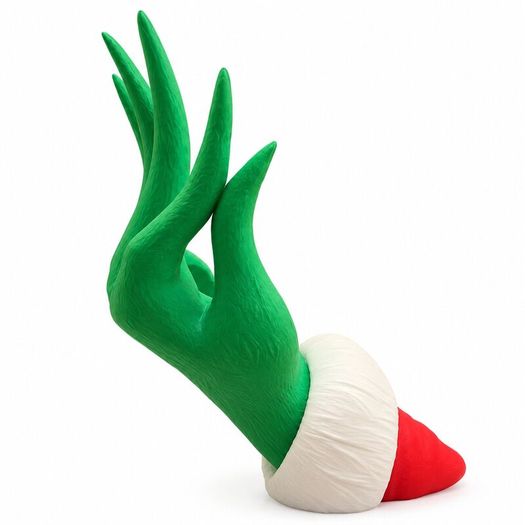 Green Christmas Hand Wine Bottle Holder, Funny Wine Gift 3D