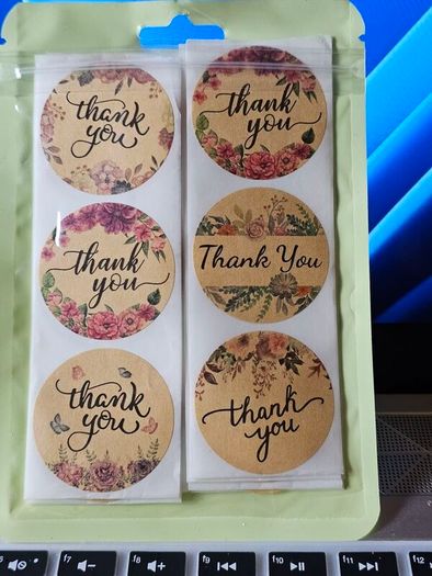 Thank You Stickers / Large / 1.5" / 60 / NEW
