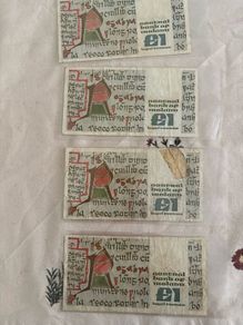 1 pound punt irish notes used for 10 euro each